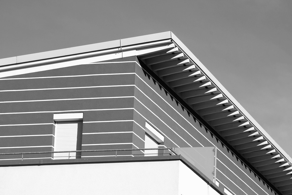 Architecture balcony black and white photo