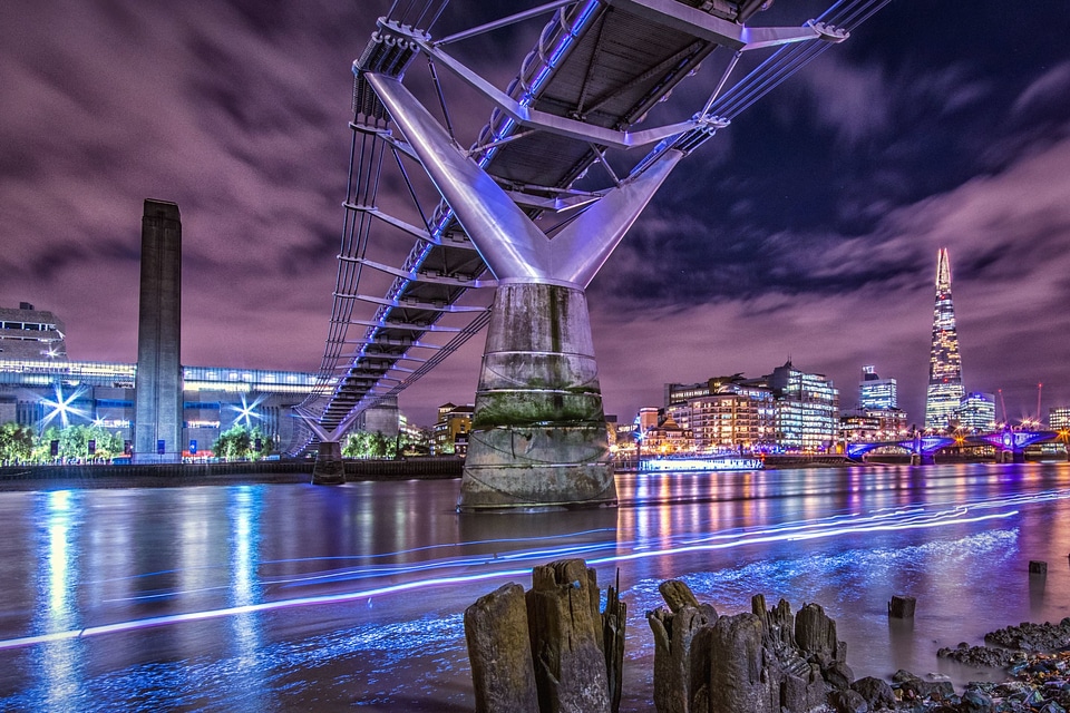 Architecture bridge bright