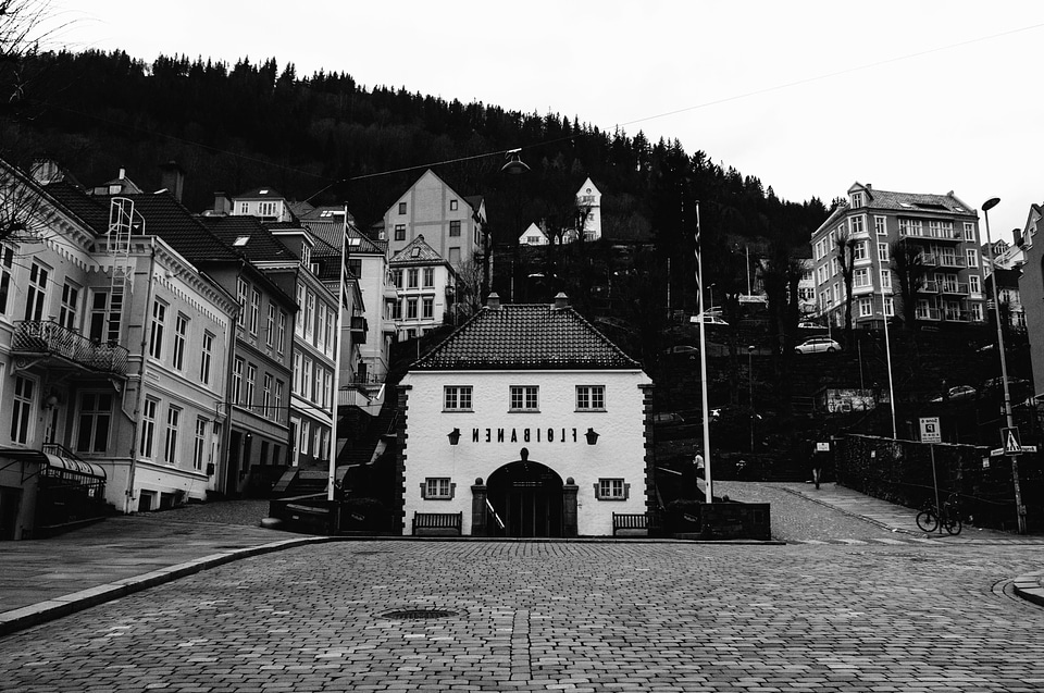 Architecture black and white building
