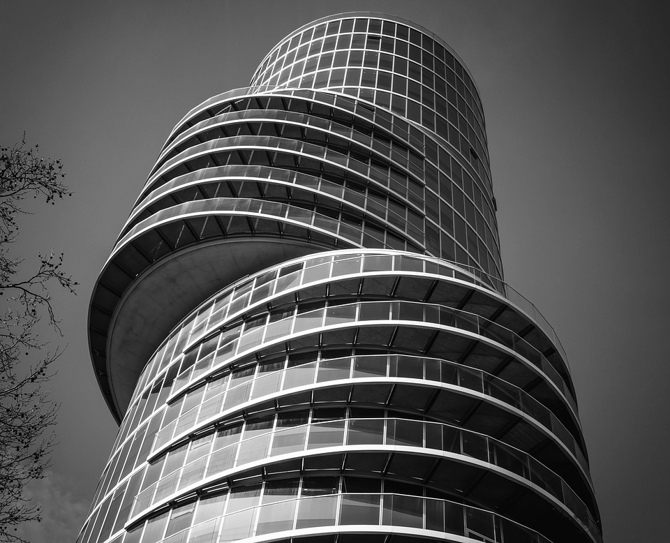 Architecture black and white building