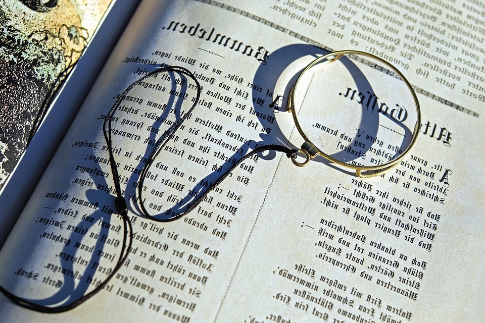 Book glass letter