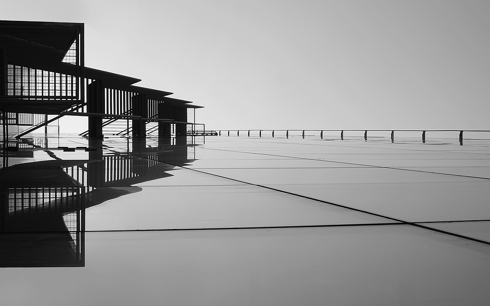 Abstract architecture black and white