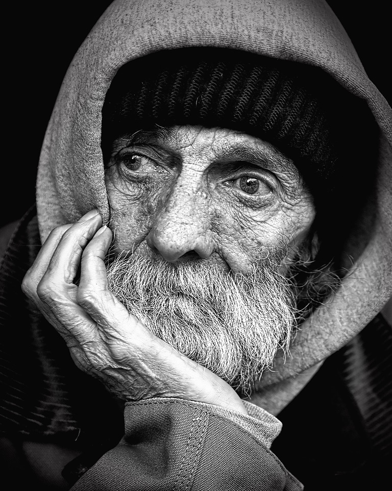 Black And White face man