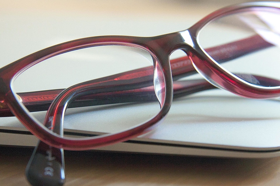 Desk eyeglasses glass