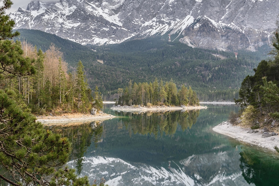 Evergreen forest lake