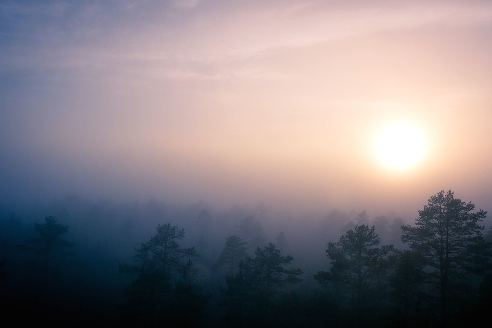 Clouds dusk fog photo