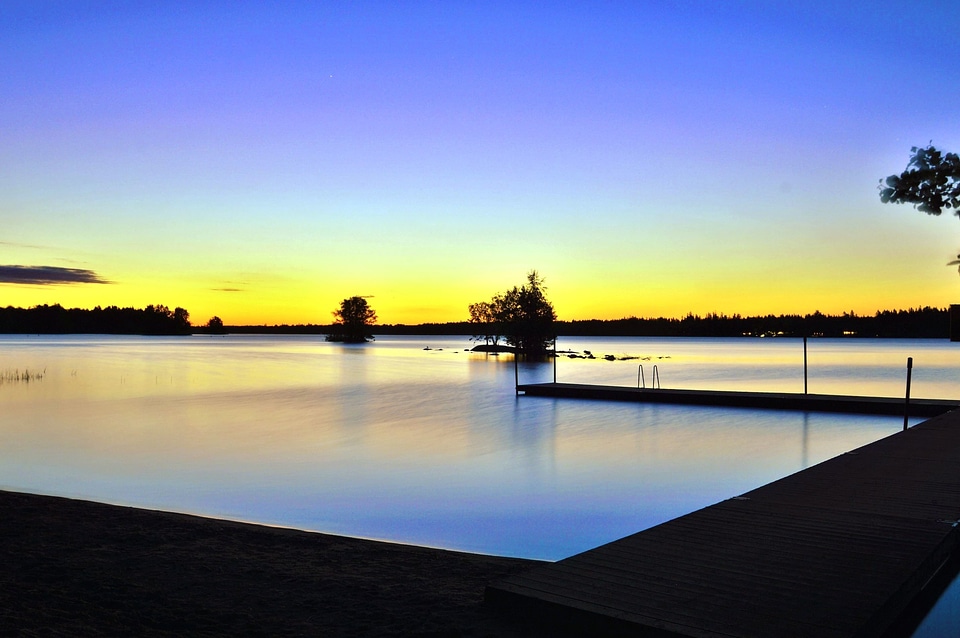 Dusk landscape river