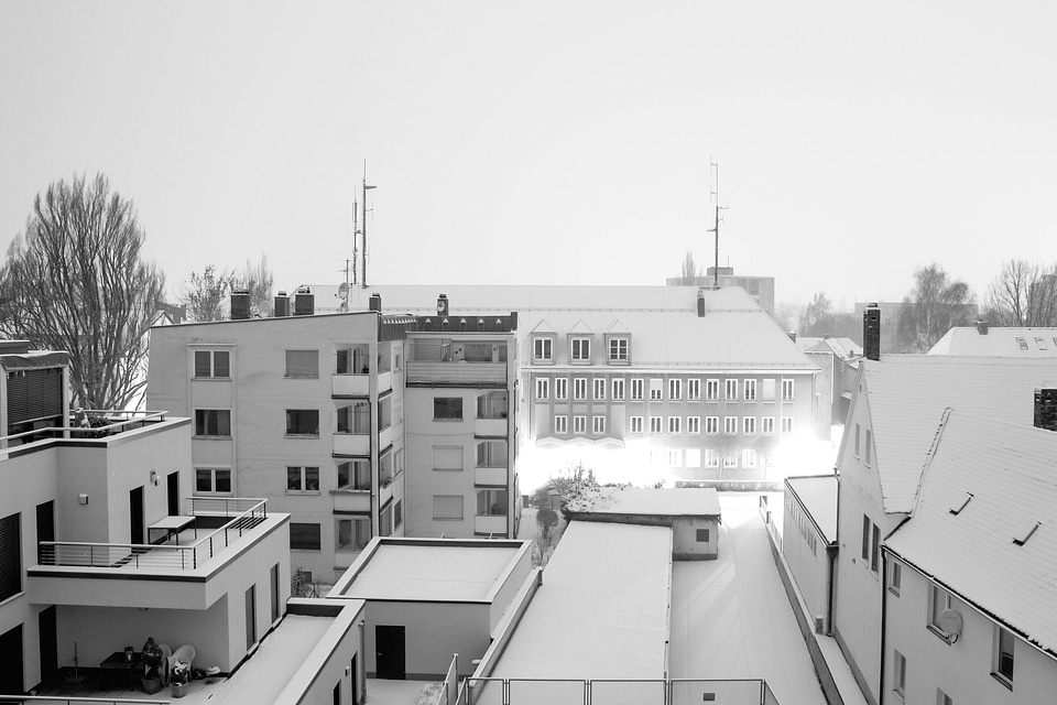 Architecture black and white city