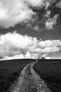 Black And White cloud field photo