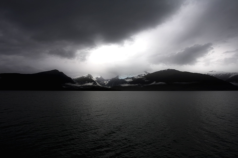 Black And White lake landscape
