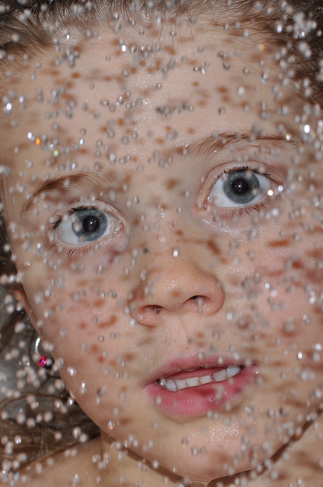 Drop of water beaded face