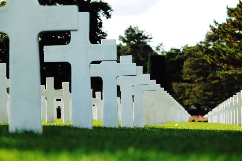 Cemetery cross grass