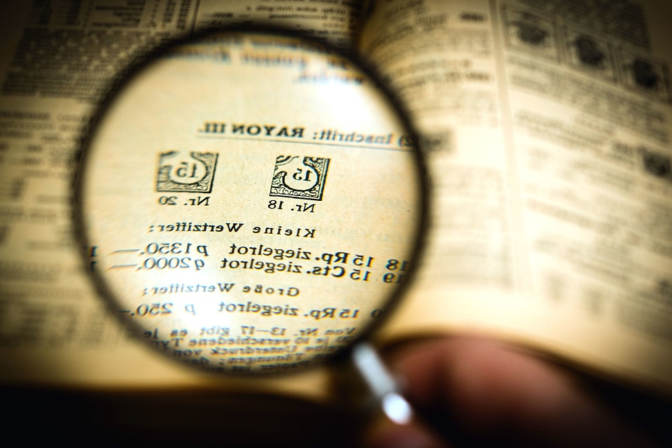 Book glass magnification