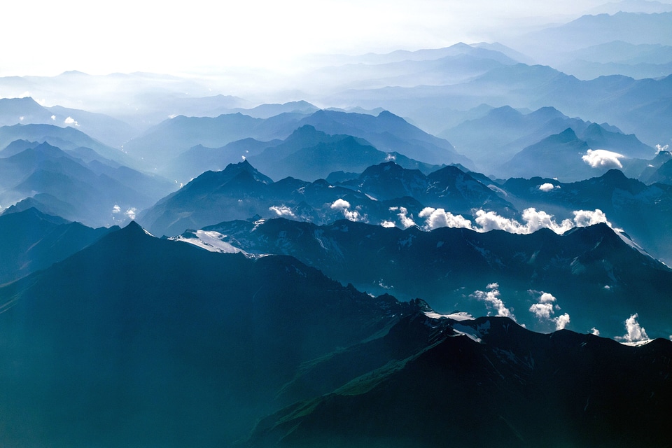 Foggy landscape mountain