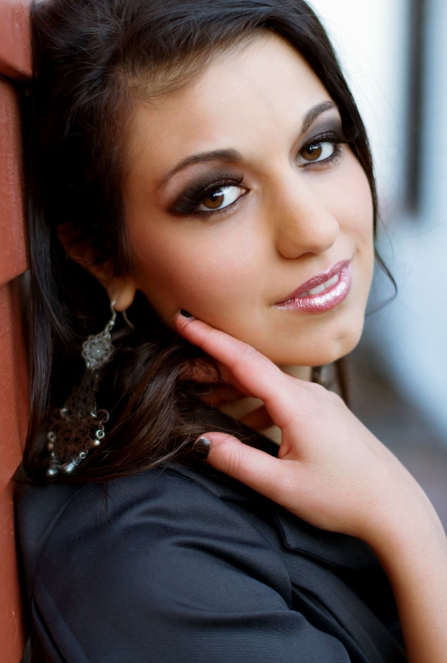 Brunette face pretty girl