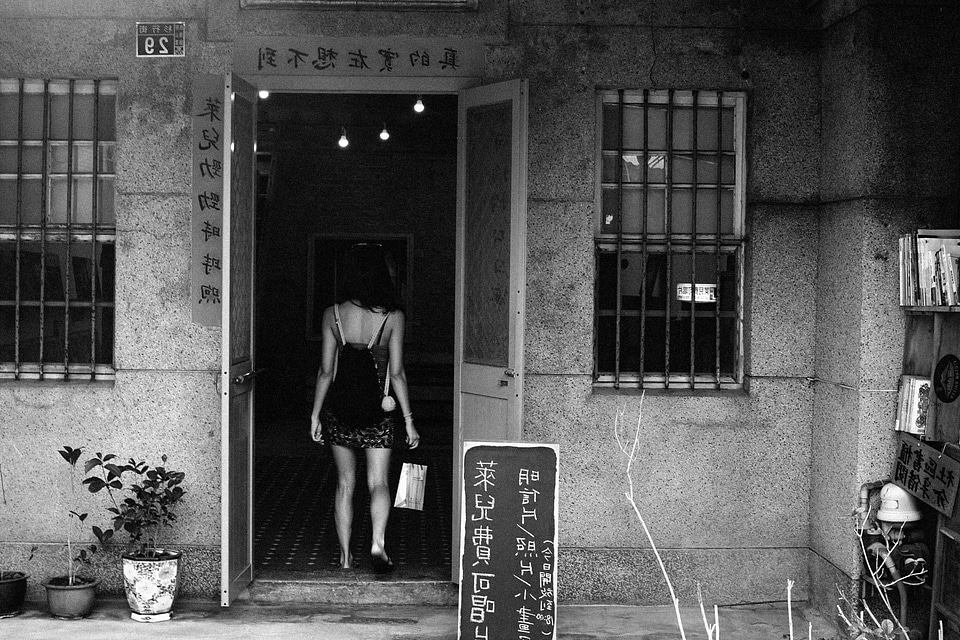 Door windows woman