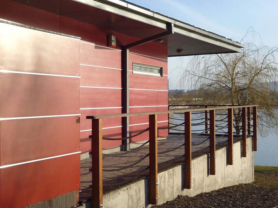 Exterior house river