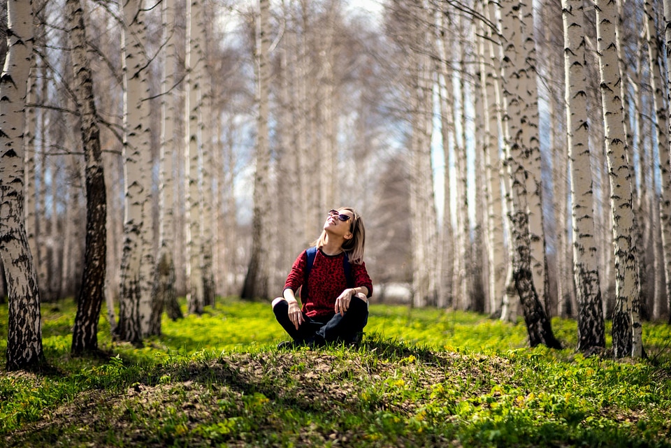 Blonde Hair forest grass
