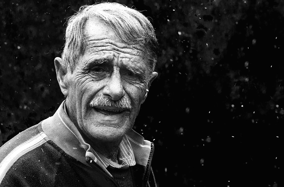 Black And White face grandfather