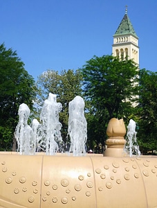 Architecture fountain wood