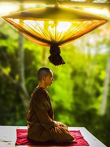 Buddhism man meditation photo