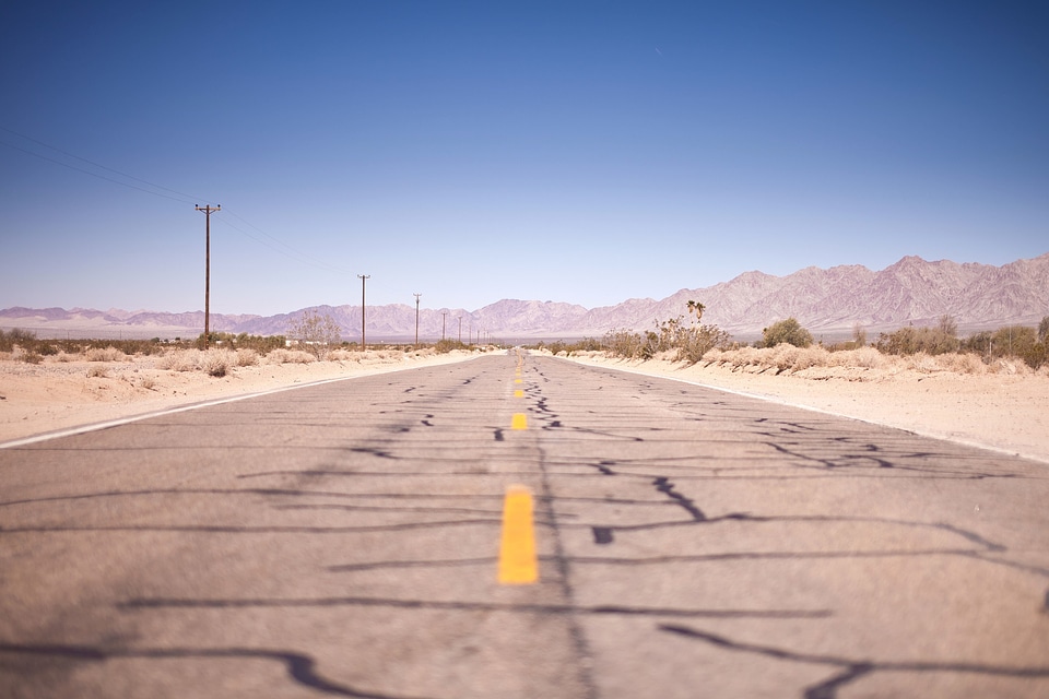 Asphalt barren road