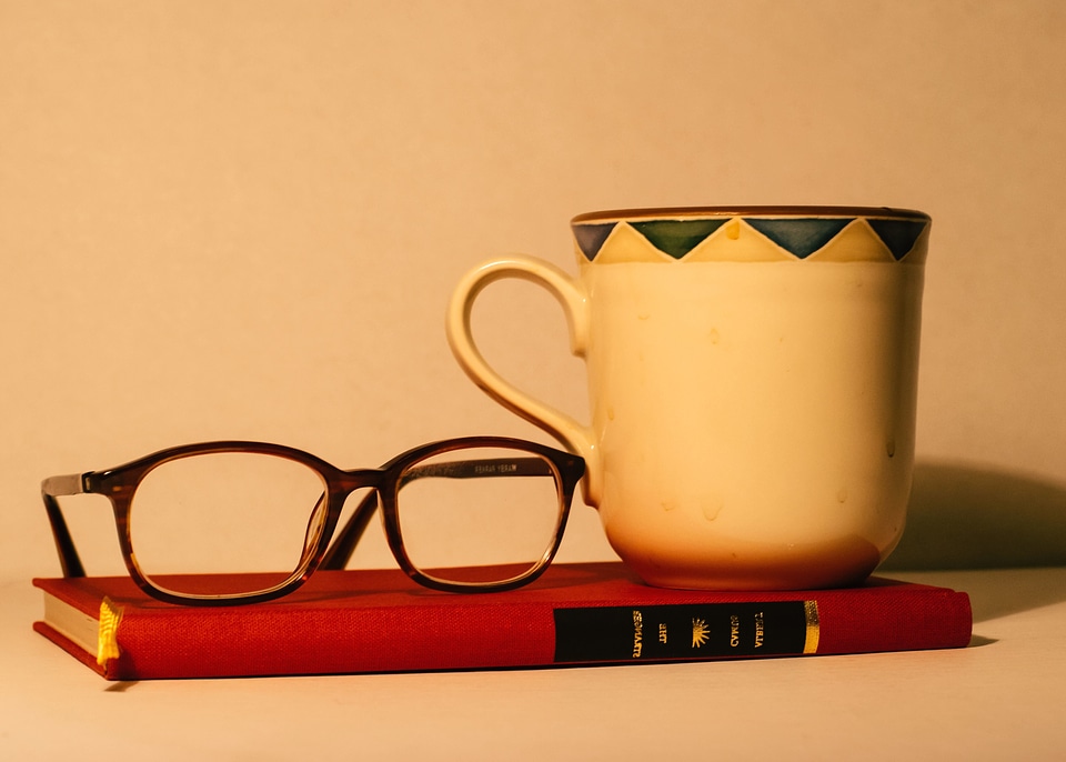 Book caffeine coffee cup