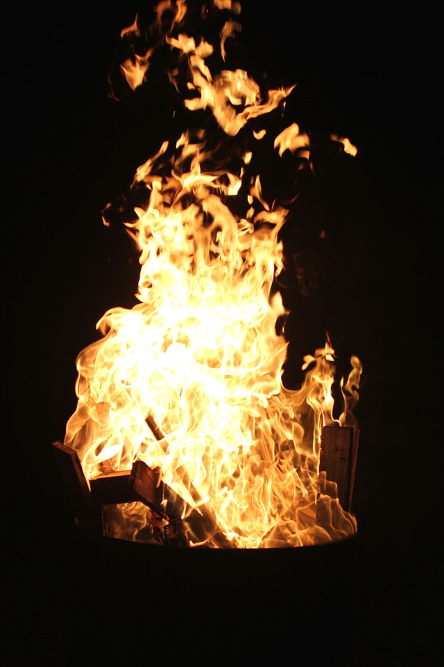 Campfire firewood flame
