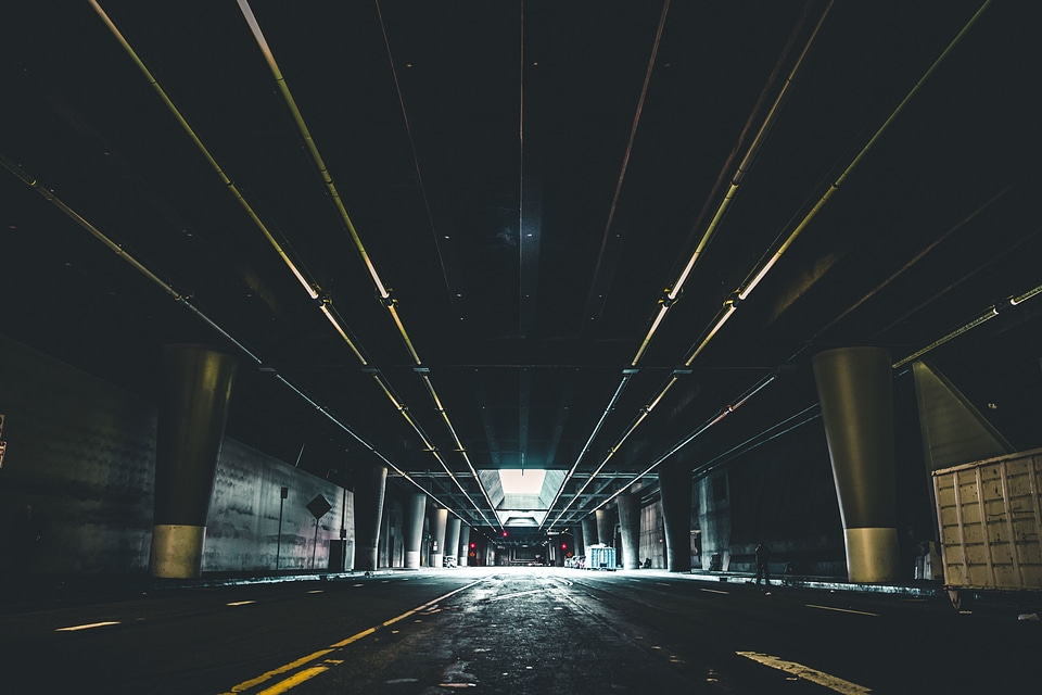 Architecture bridge dark