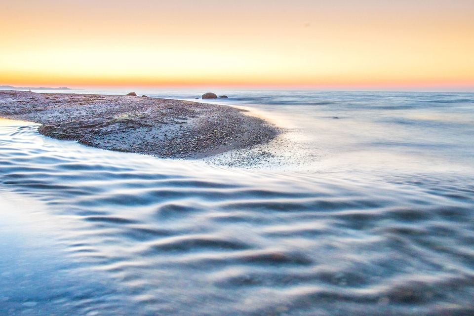 Beach coast dusk