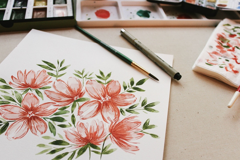 Leaves paint painting
