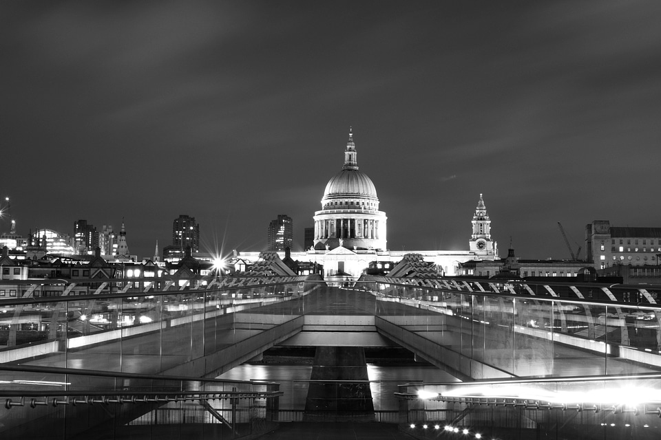 Architectural Style black and white bridge