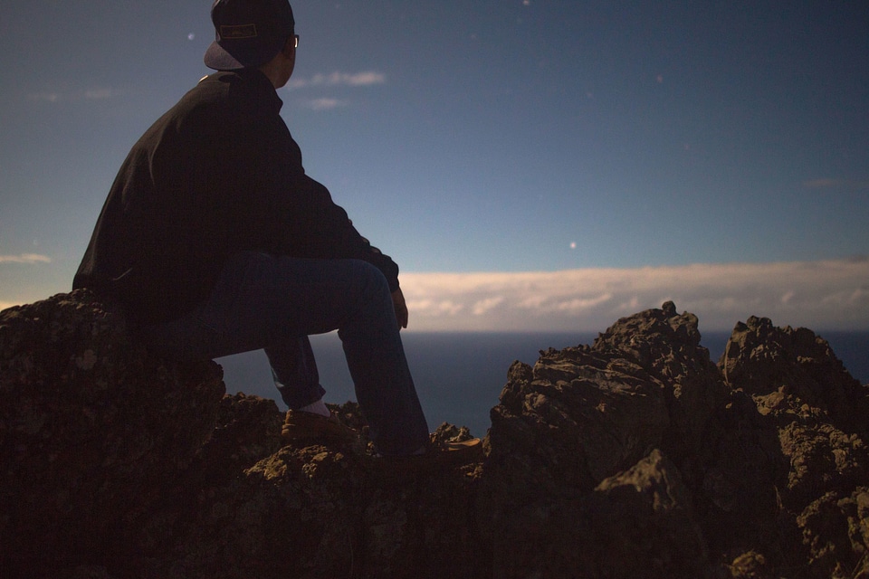 Alone dusk landscape