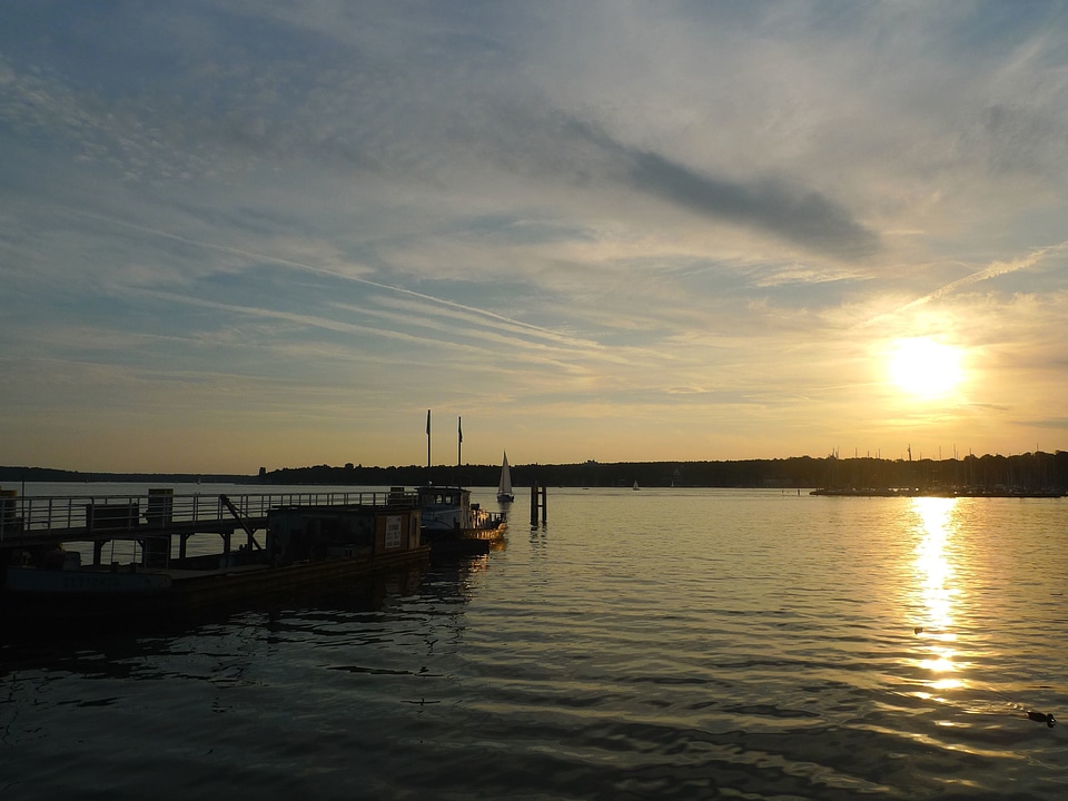 Dusk lake sky