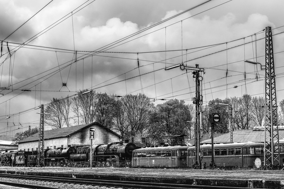 History monochrome railway photo