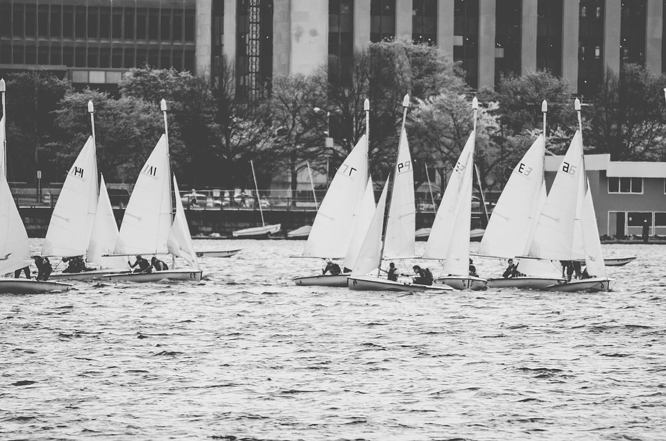 Black And White boat boat racing photo