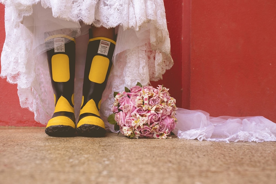 Boots flowers shoes