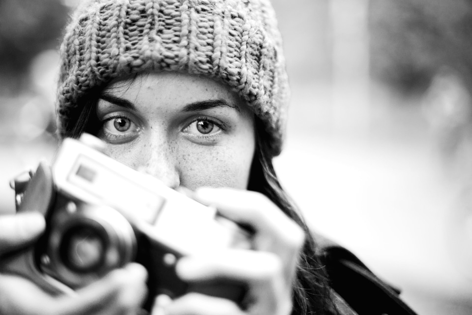 Antique black and white camera