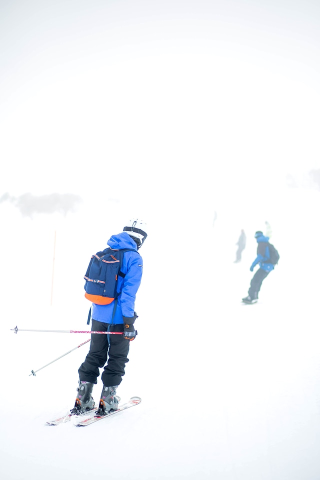 Cold skiing snow