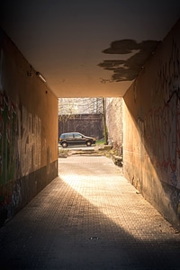 Abandoned road shadow photo