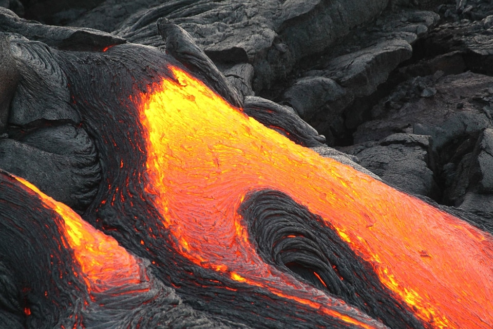 Eruption flame rock