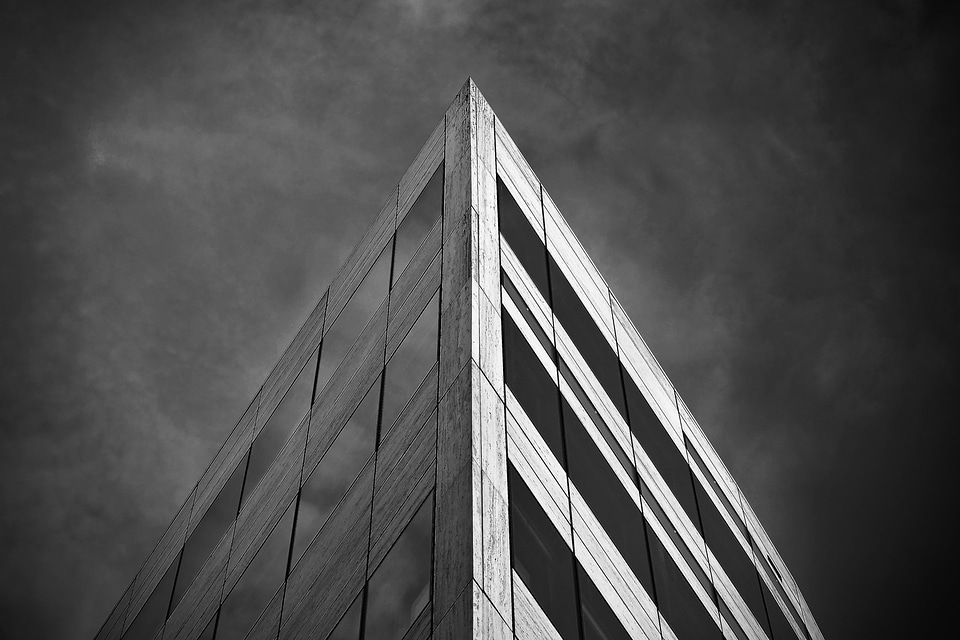 Architecture black and white building