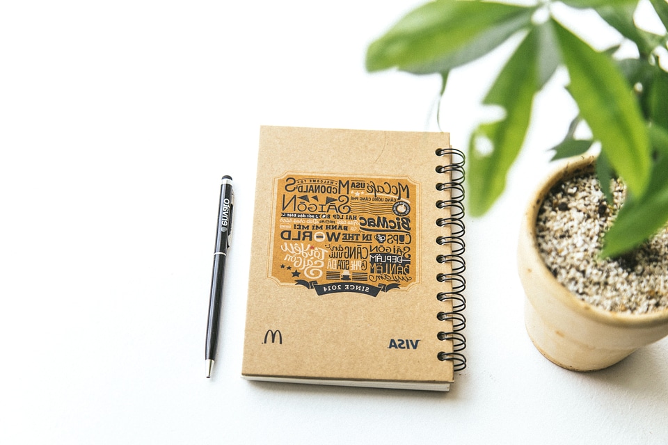 Book leaves notebook