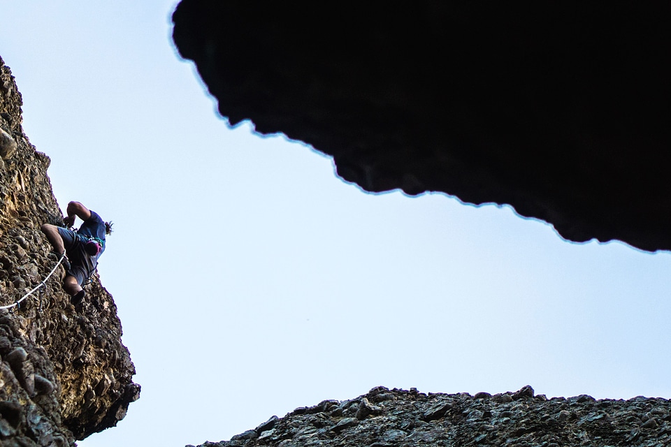 Climbing extreme mountain