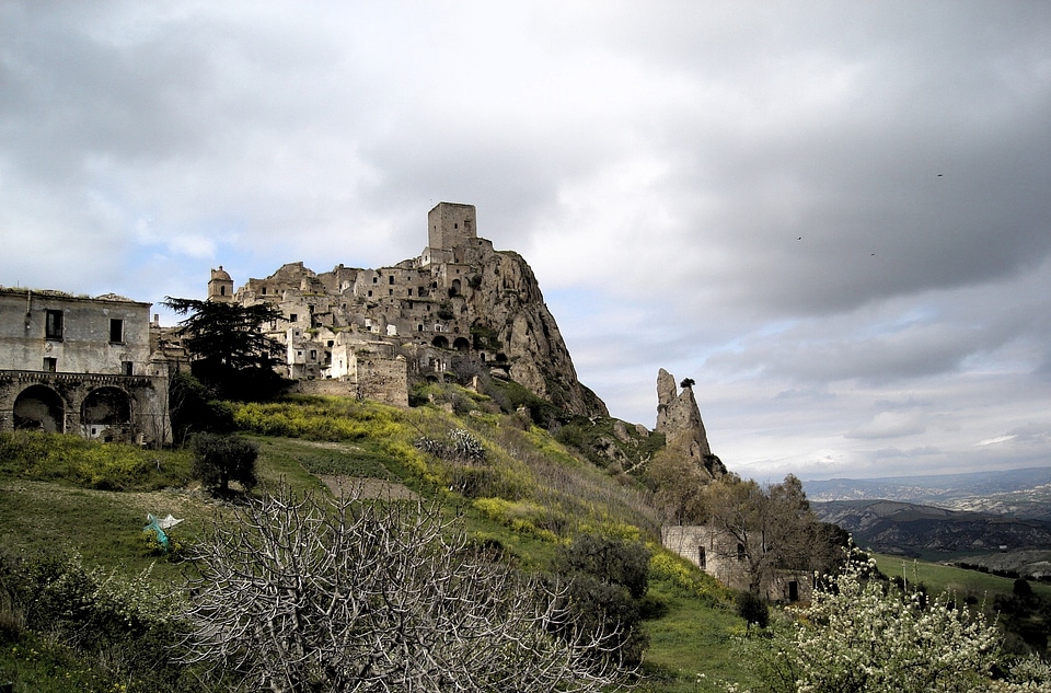 Southern italy abandoned village castle