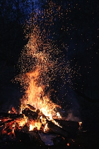 Dark fire firewood photo