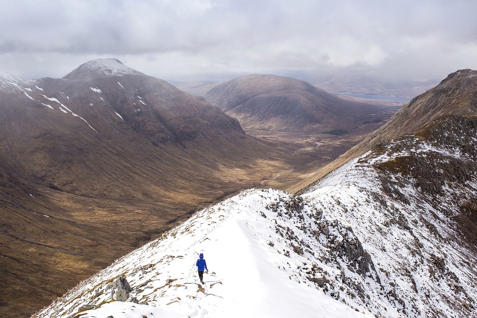 Hiker hiking mountain climbing