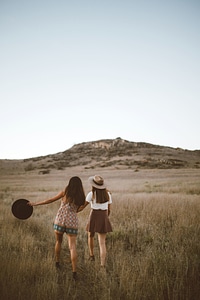 Friends girls grass