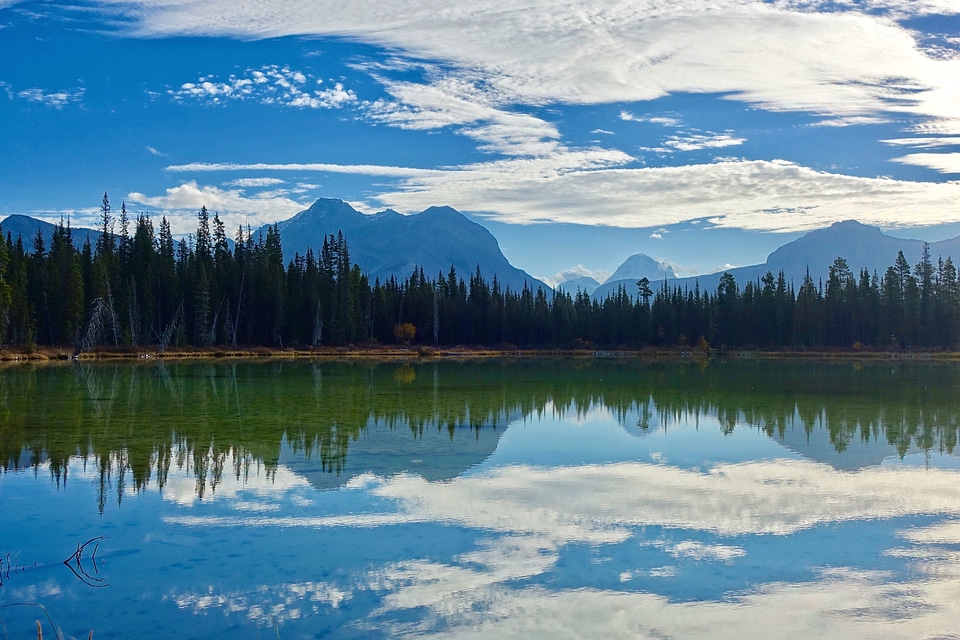 Blue Sky clouds lake photo