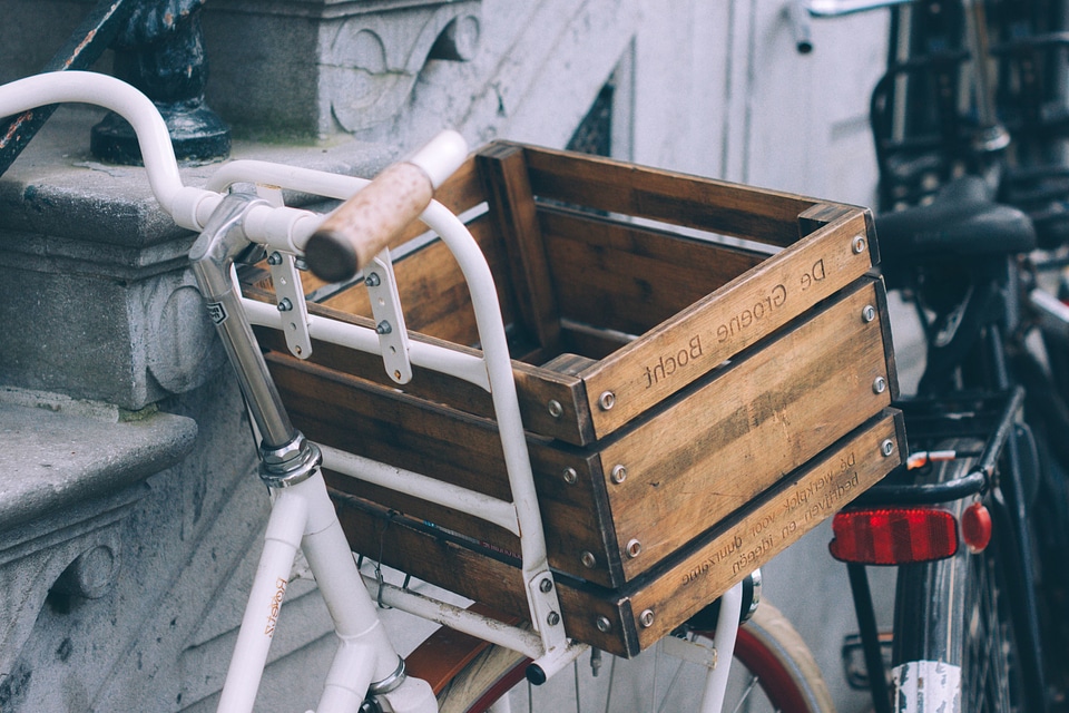 Antique basket bicycle